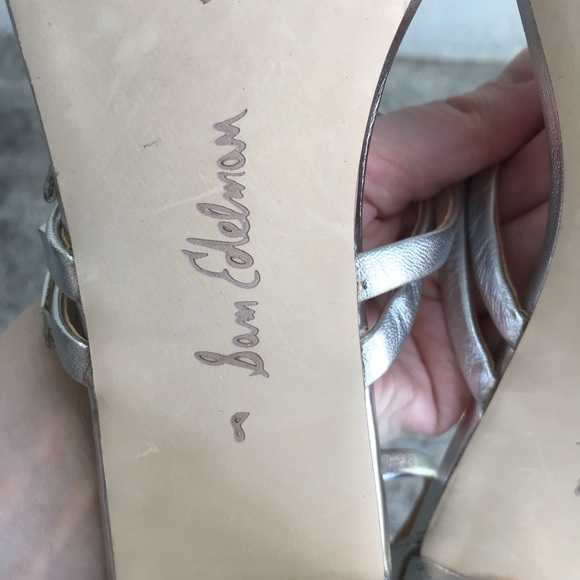 Sam Edelman Tammie Silver Ankle Strap Sandals - Picture 9 of 12